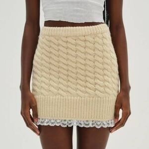 For Love & Lemons Milana Knit Mini Skirt small